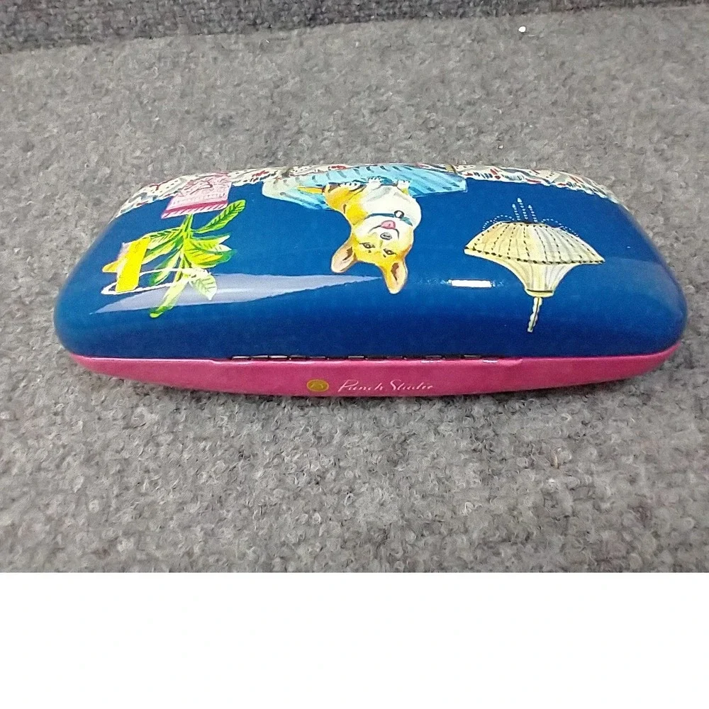 Punch Studio Corgi Dog Hard Shell Eyeglass Case Blue Pink Whimsical Illustration